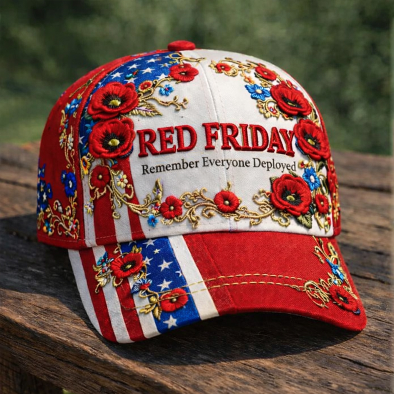 Red Friday Art Printed Casual Hat