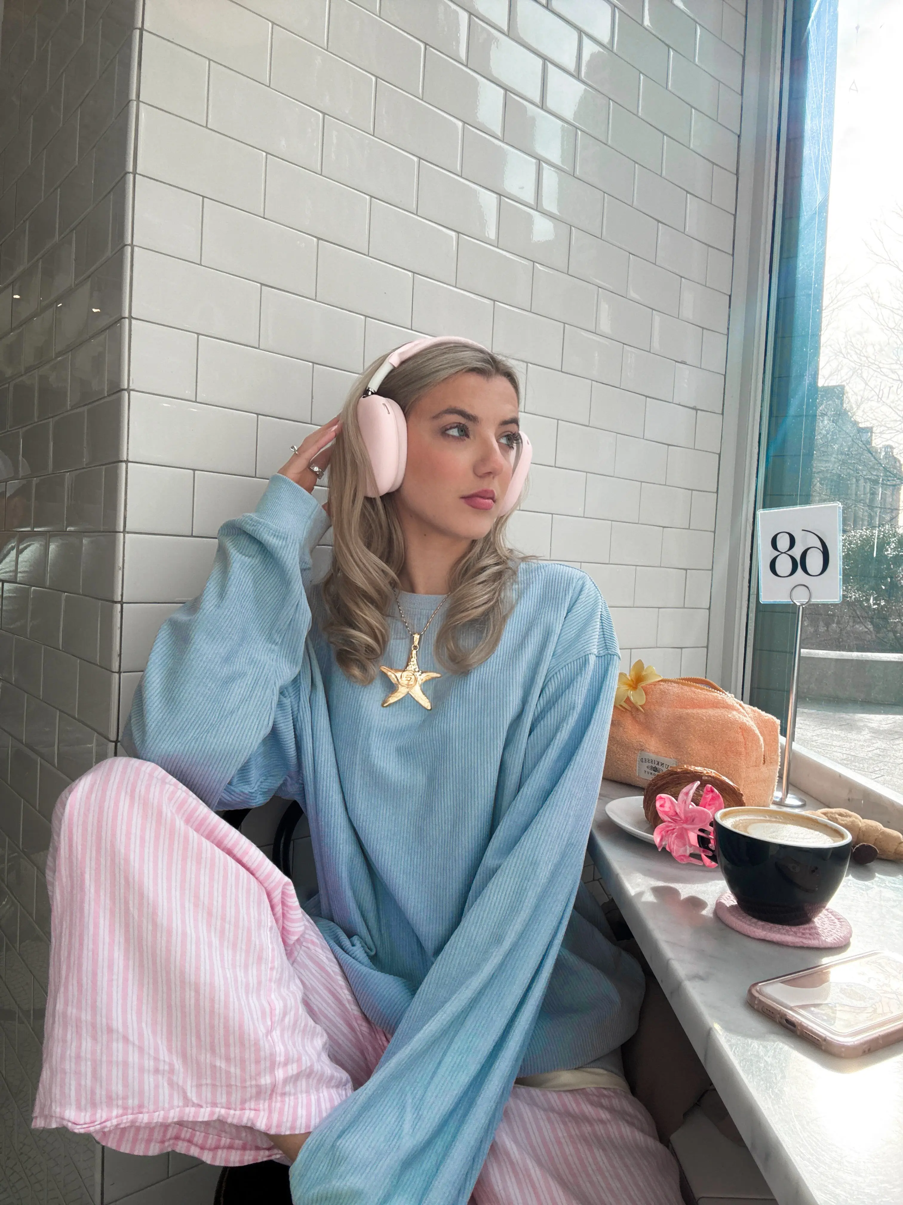 Light Blue Basic Corduroy Crewneck