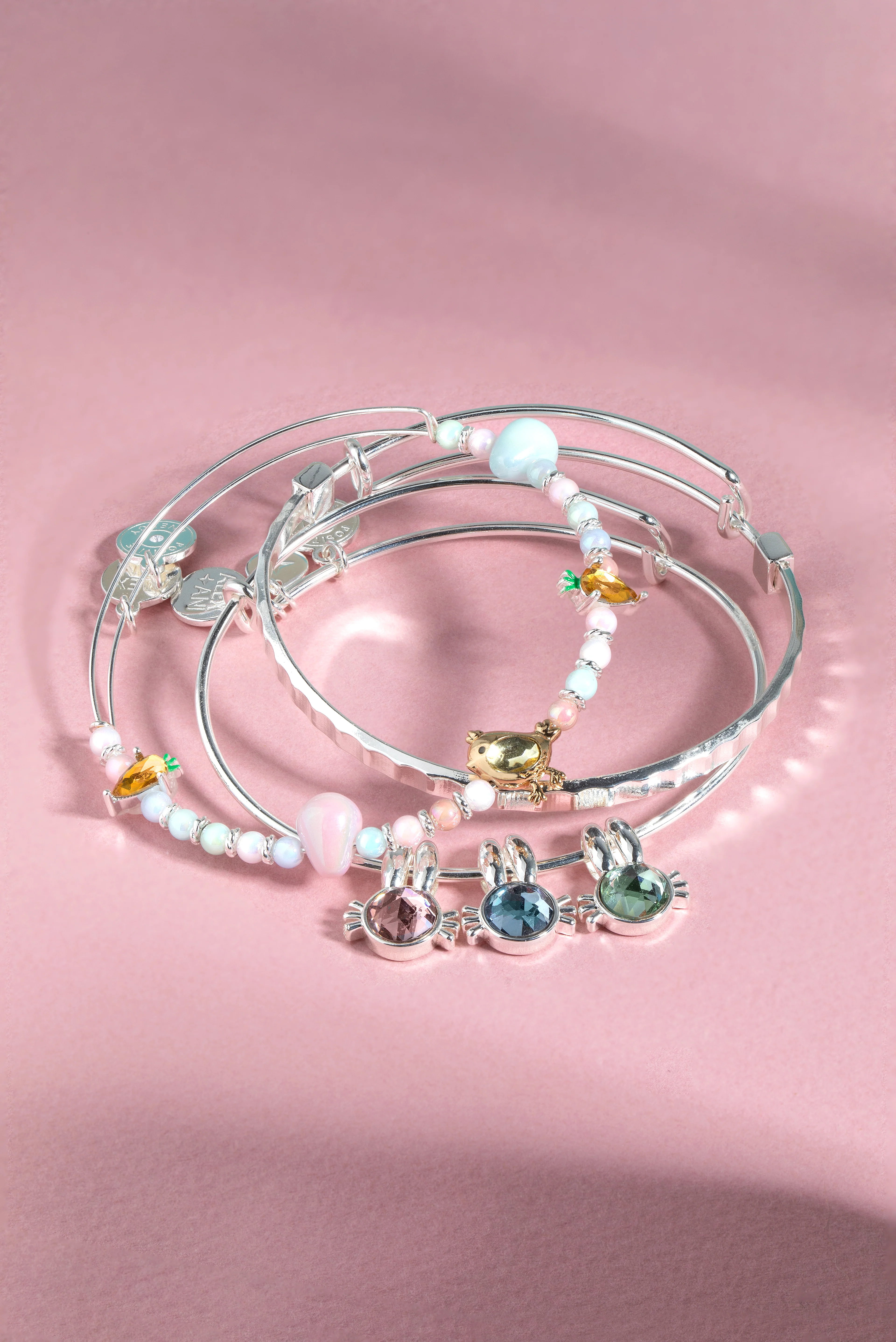 Crystal Bunny Bangles Set of 3