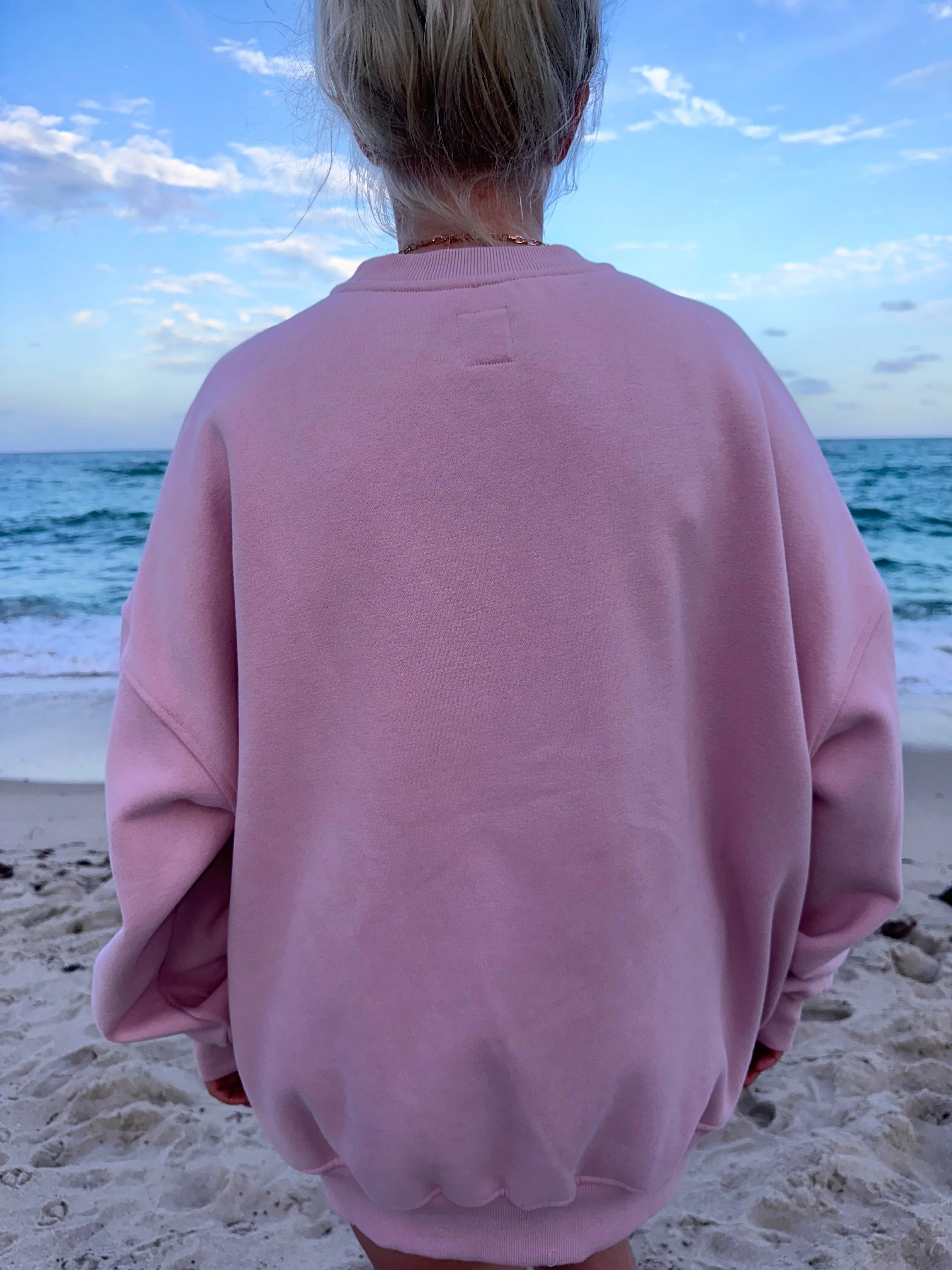 Sunkissed Collegiate Embroider Oversized Crewneck Sweatshirt