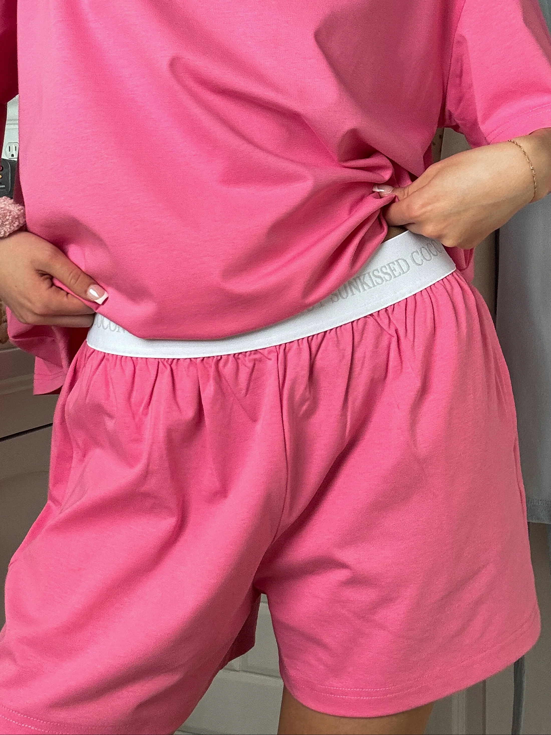 Malibu Pink Basic Watercolor Shorts