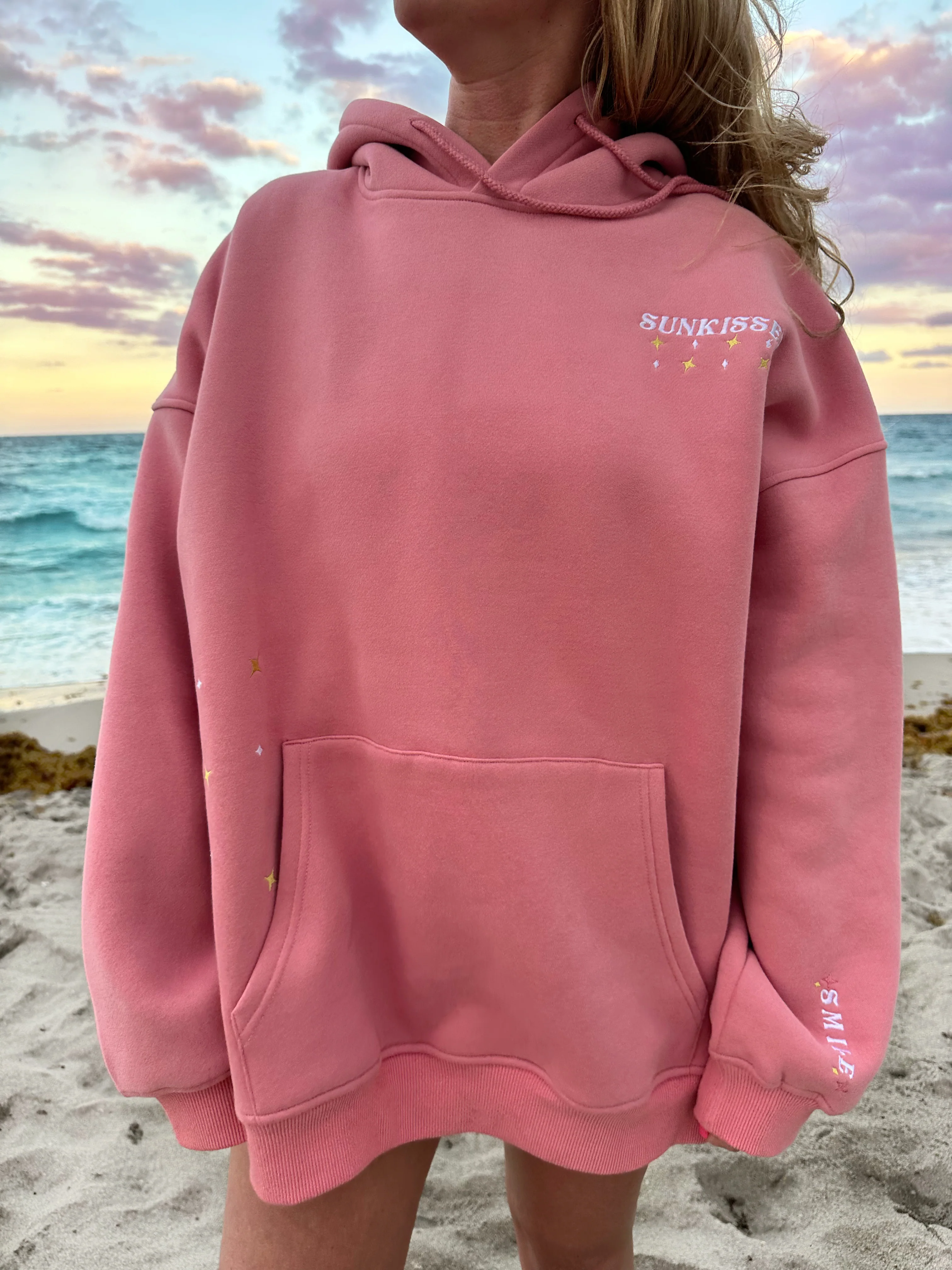 Ice Cream Pink Embroider Van Star Hoodie