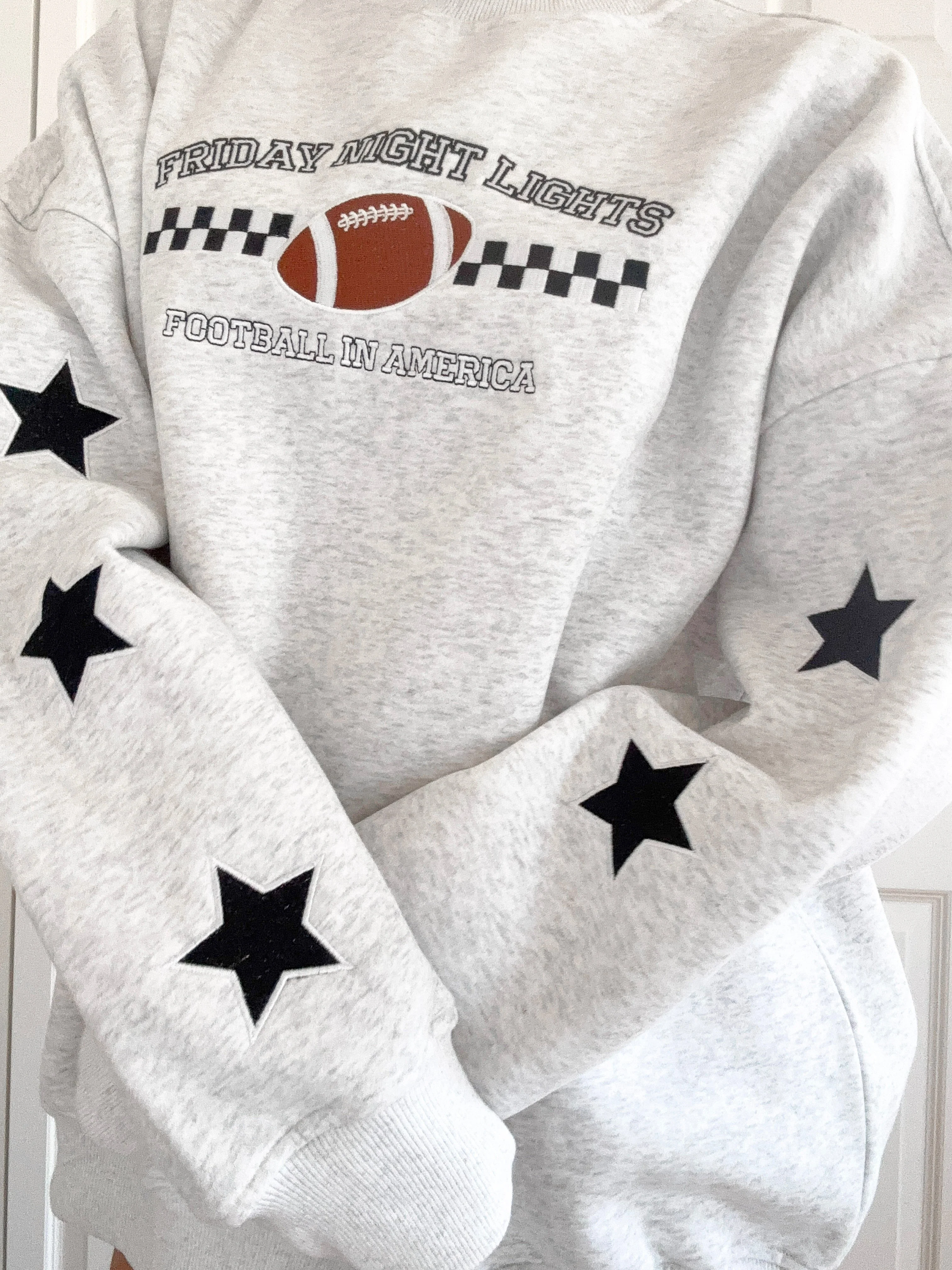 Friday Night Lights Game Day Football Embroider Sweatshirt
