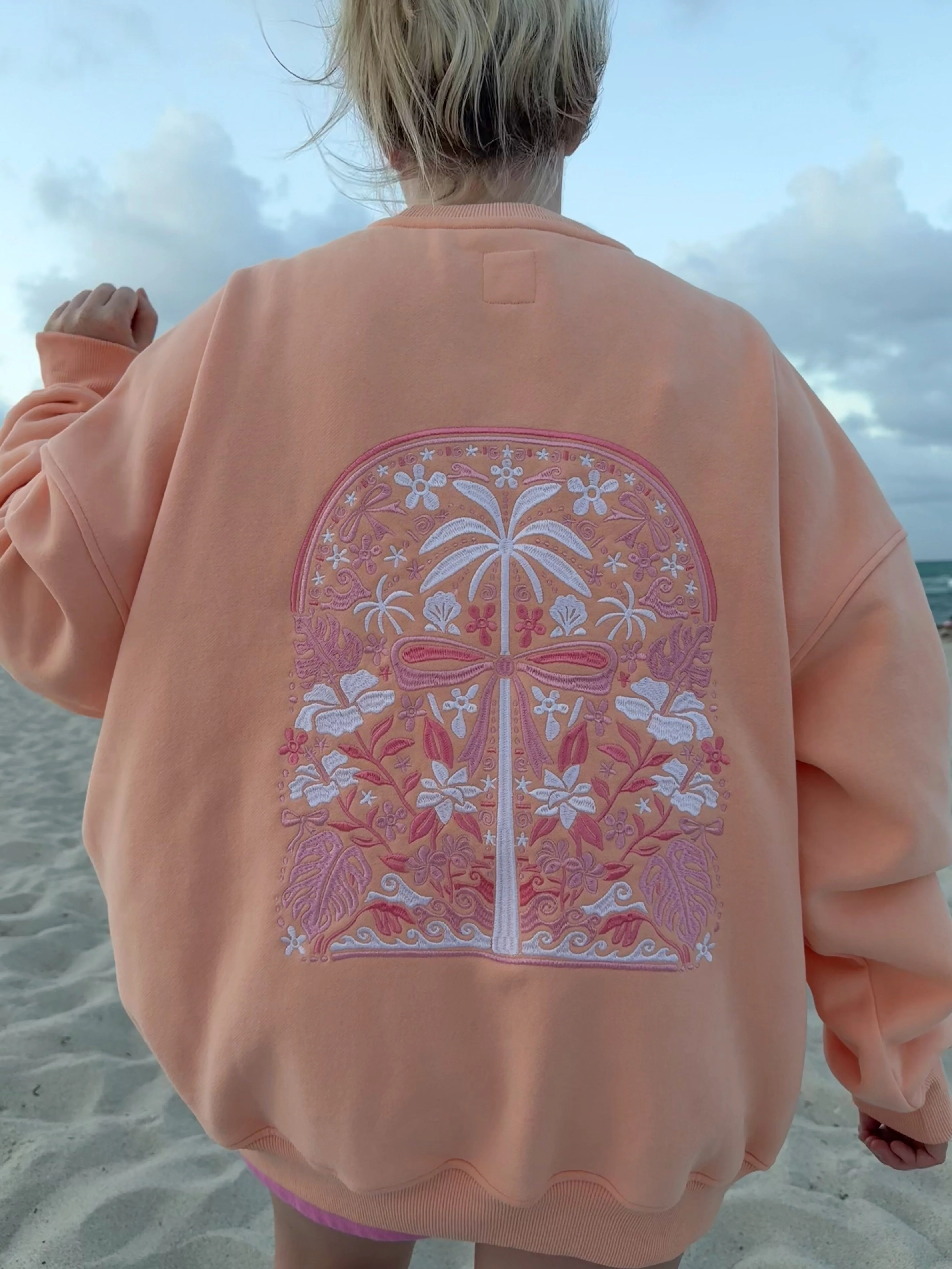 Sherbet Tropical Palms Sweatshirt