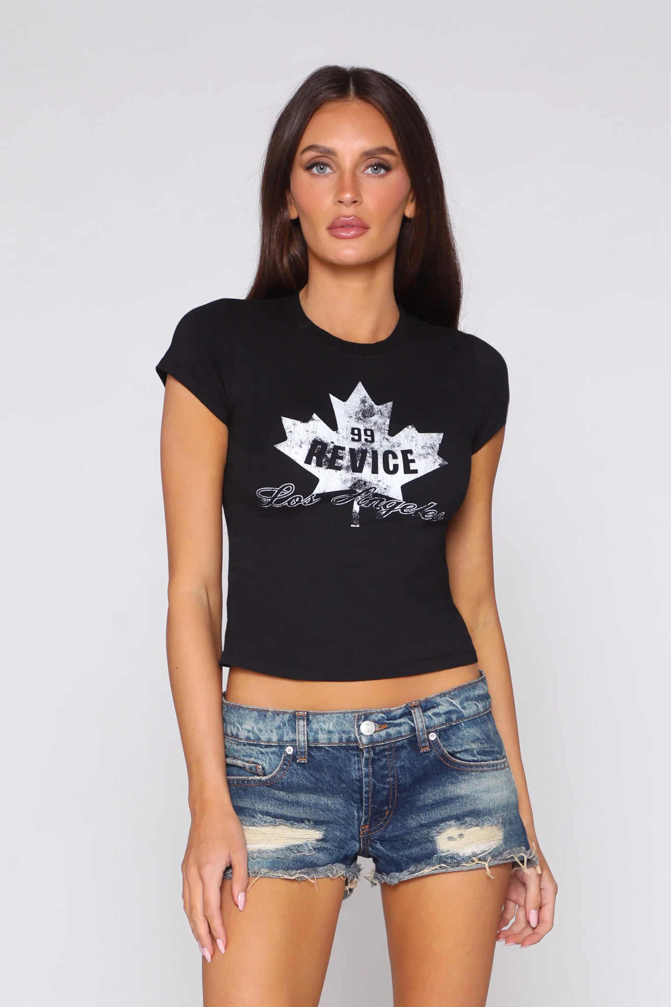 BEVERLY BABY TEE / LEAGUE BLACK