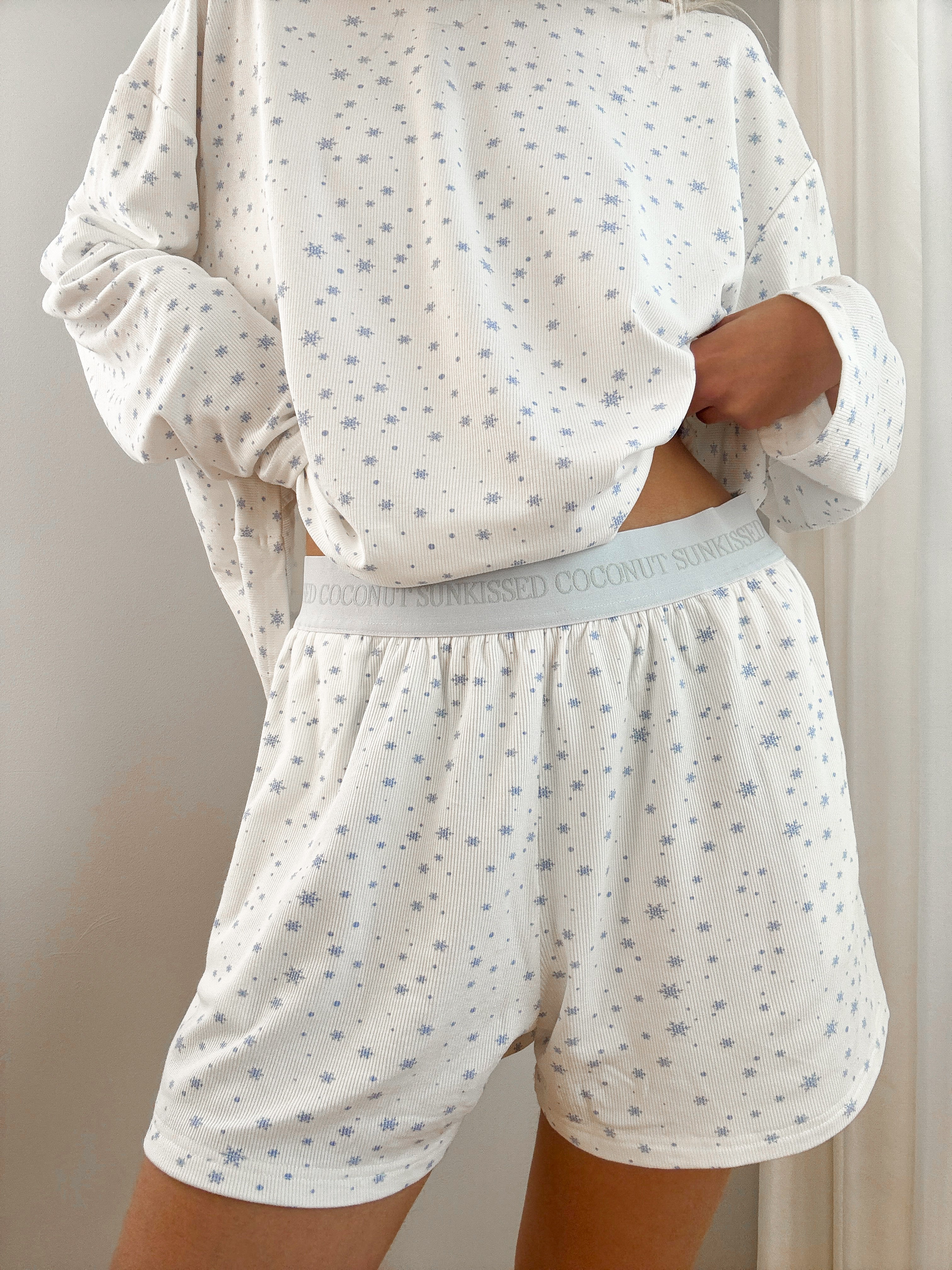 Snowflake Sunkissedcoconut Pajama Shorts