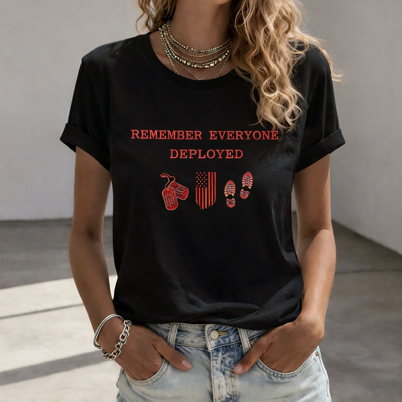 Women's Red Friday Printed Casual T-Shirt