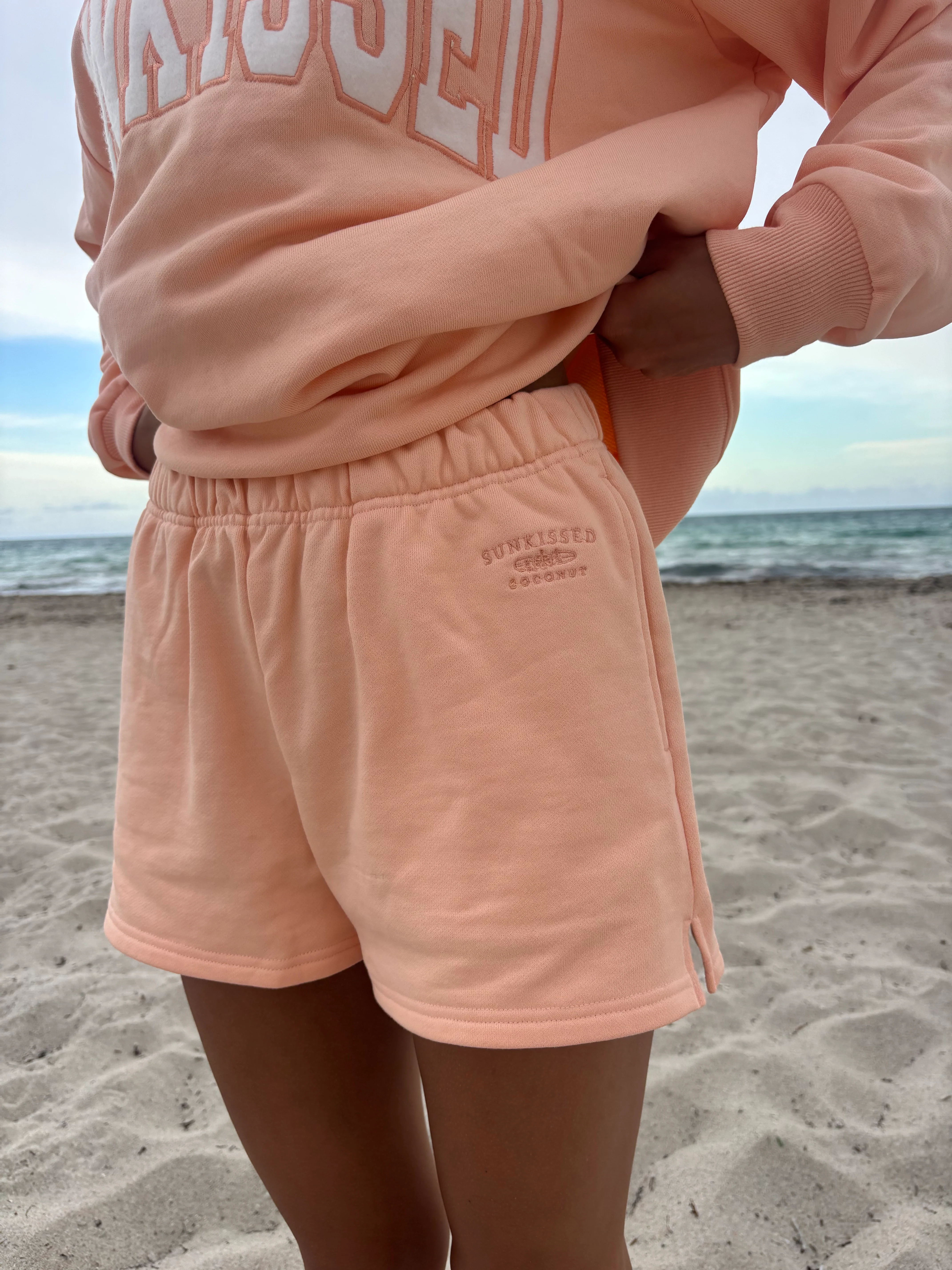 Sunkissedcoconut Embroidered Sweat Shorts 100% Cotton
