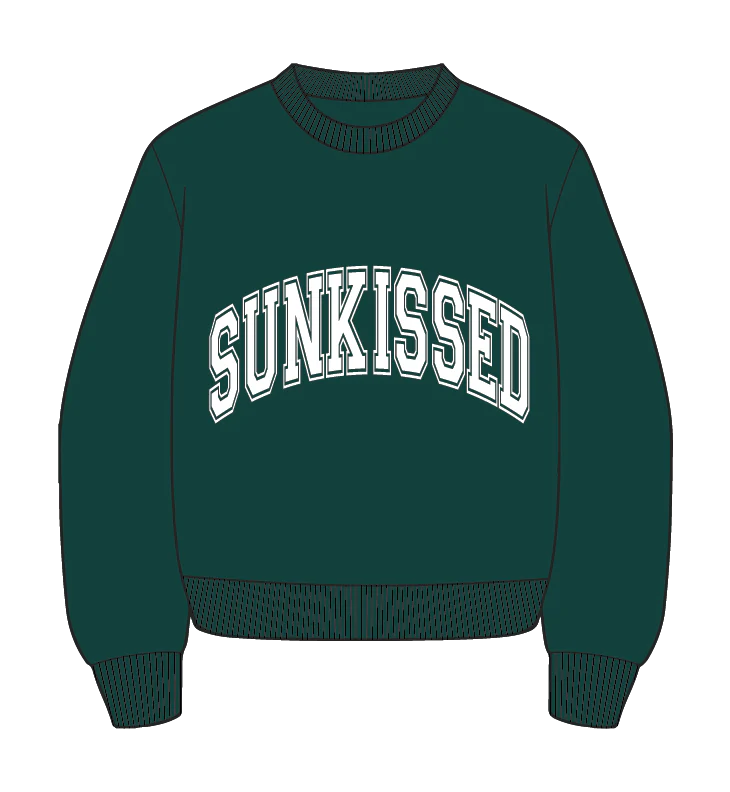 Sunkissed Collegiate Embroider Oversized Crewneck Sweatshirt