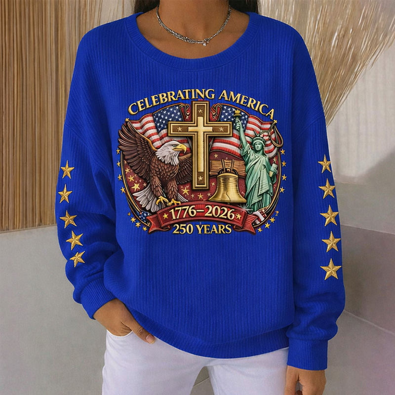US 250th Anniversary And Faith Art Print Casual Sweatshirt