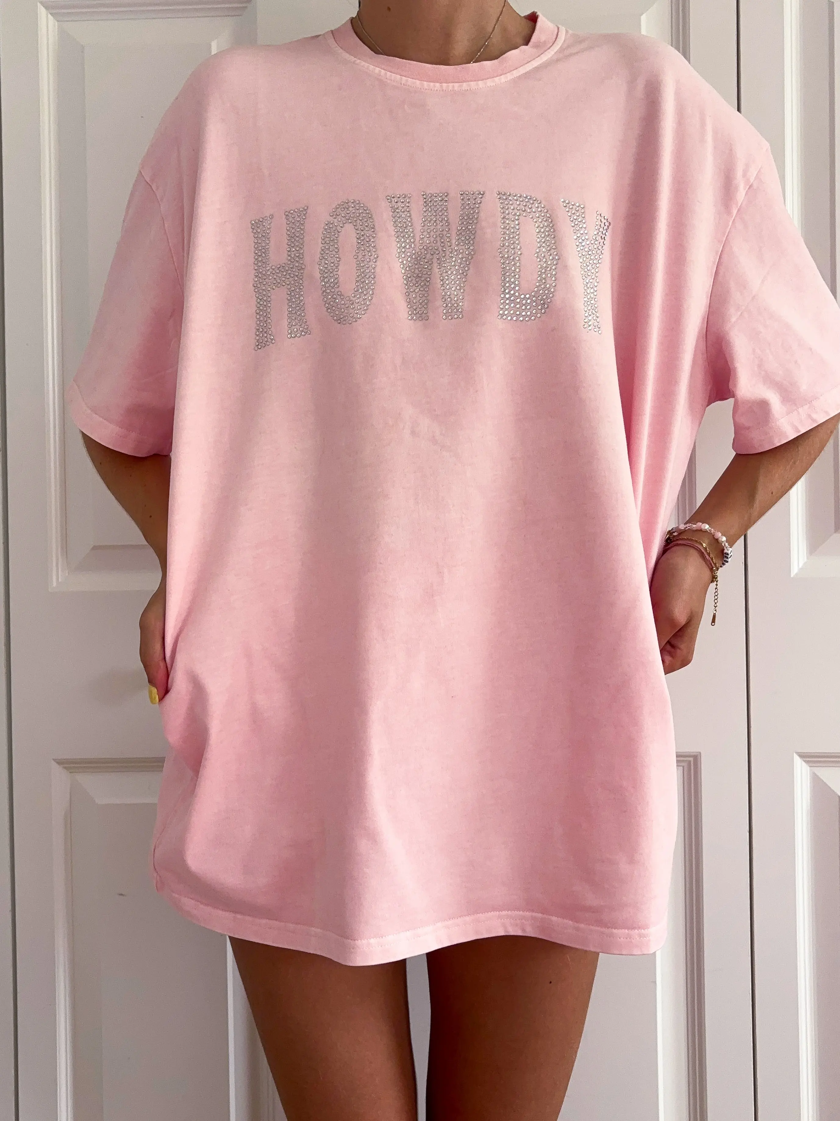 SILVER RHINESTONE HOWDY TEE