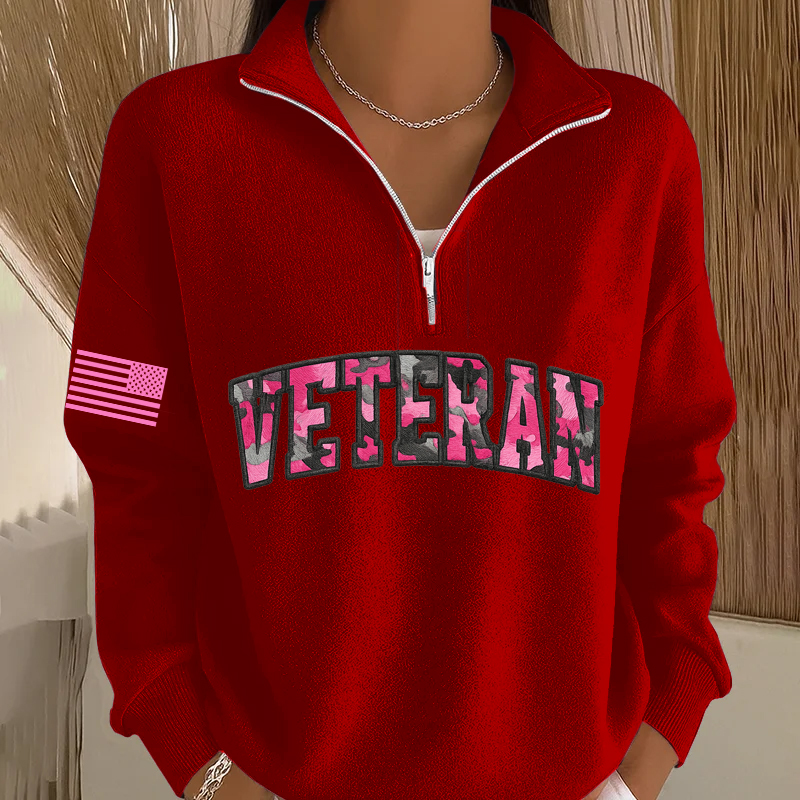 Women's Veteran Printed Casual Sweatshirt