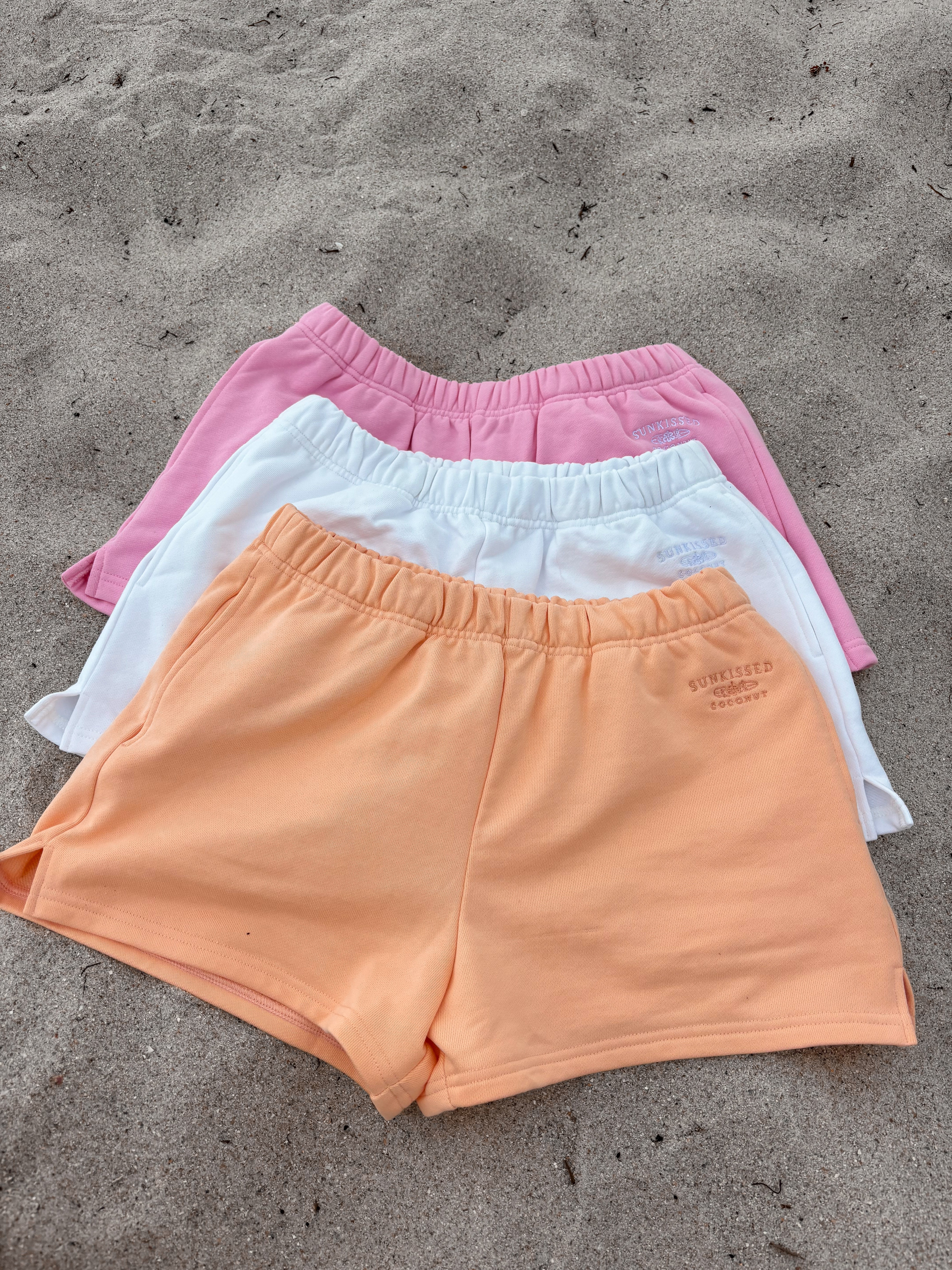 Sunkissedcoconut Embroidered Sweat Shorts 100% Cotton