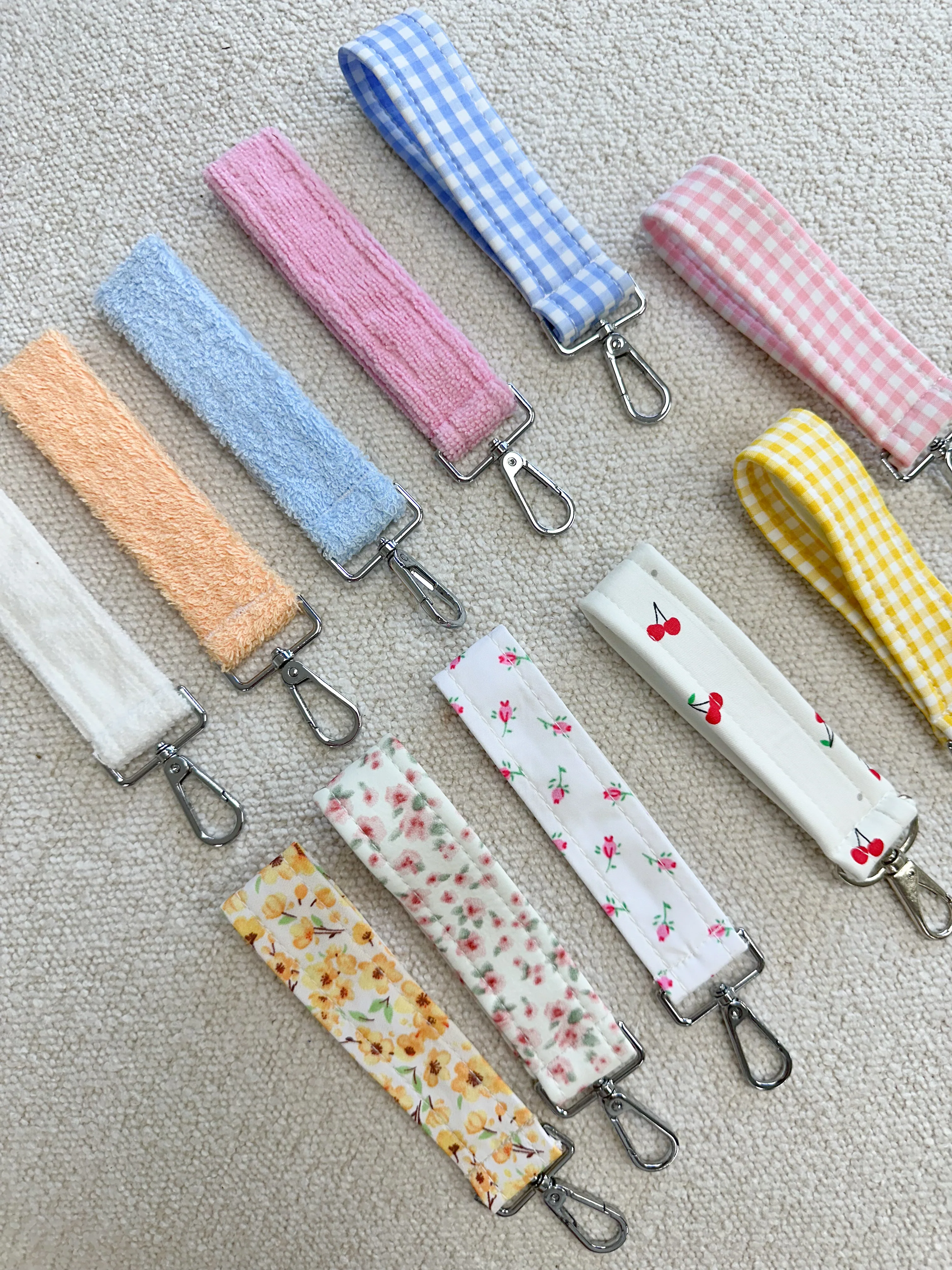 Blue Gingham Handmade Key chain