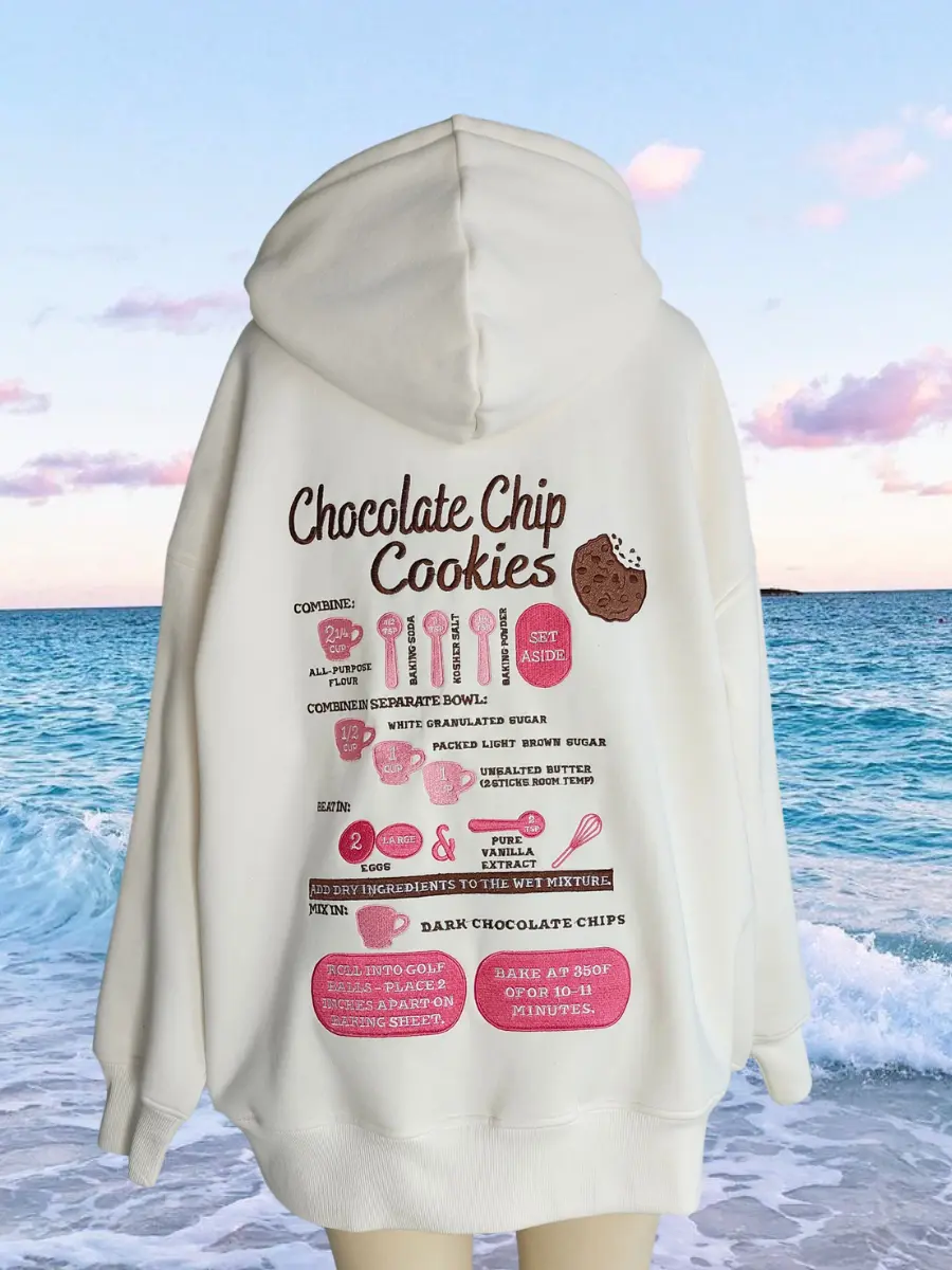 Ivory Chocolate Chip Cookie Recipe Embroider Hoodie