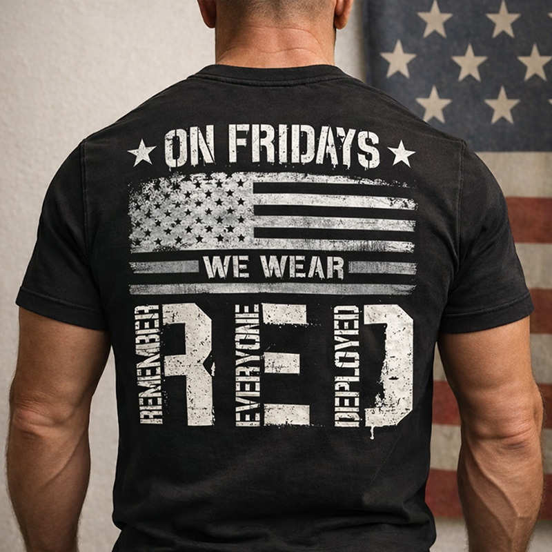 Men's Red Friday Printed Casual T-Shirt
