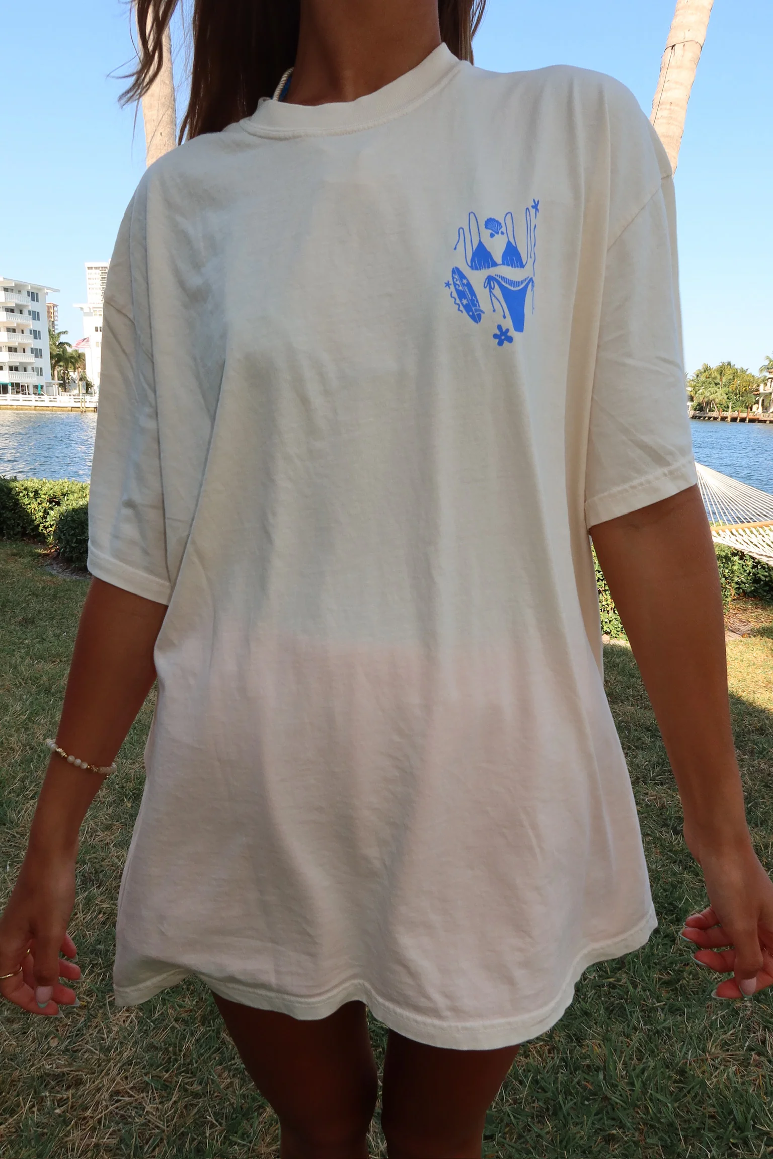 Ivory Blue Swim And Surf Comfort Colors Tee
