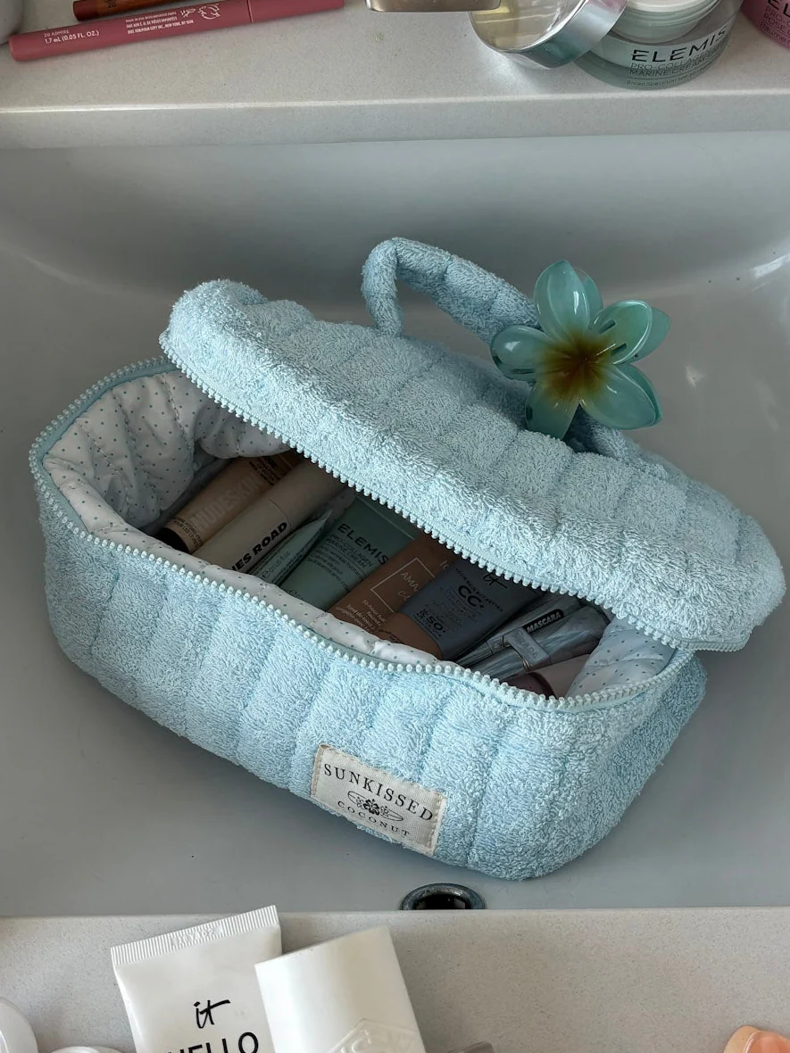 Arctic Polka Dot Handmade Makeup Bag