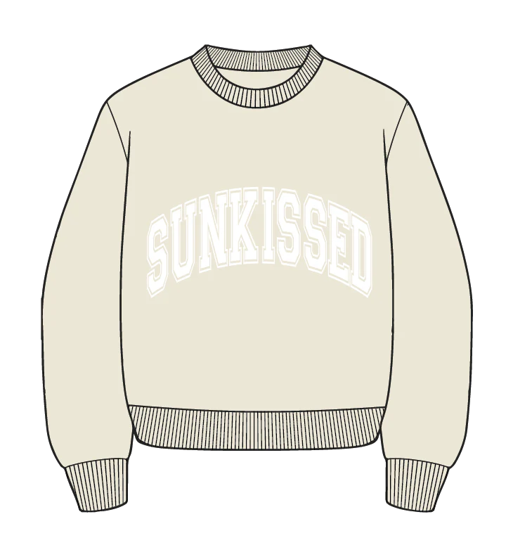 Sunkissed Collegiate Embroider Oversized Crewneck Sweatshirt